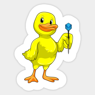 Duck at Darts with Dart Sticker